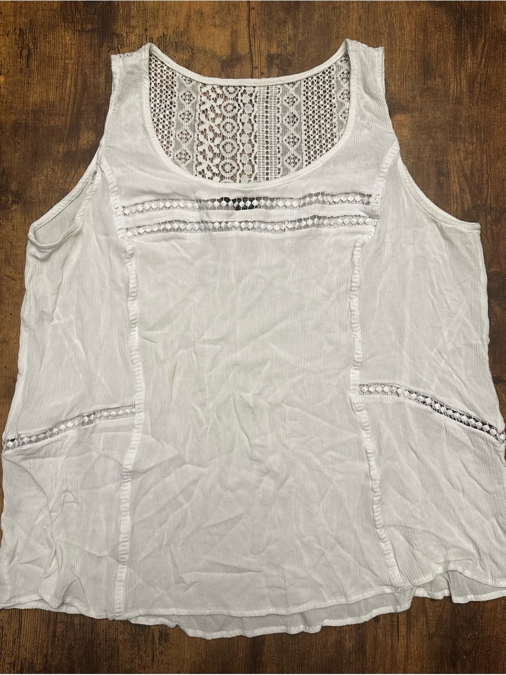Addition Elle White Crochet-Back Tank Top